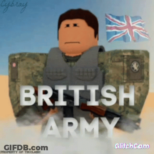 British Army Soldier With Flag GIF