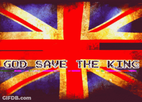 British Flag Saying God Save The King GIF