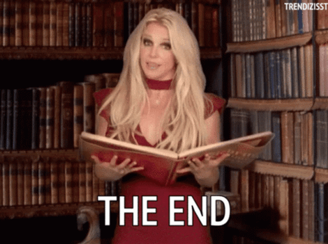 Britney Closing A Book The End GIF