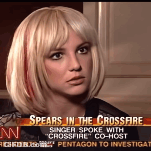 Britney Spears Appears On Cnn 'S Spears In The Crossfire GIF