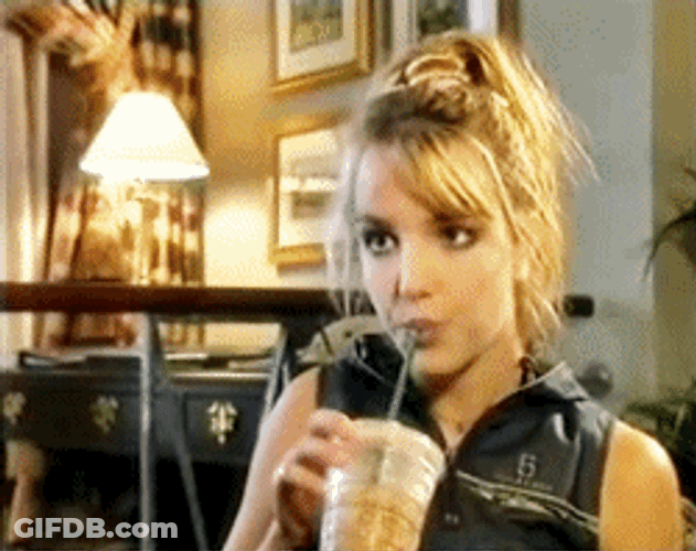 Britney Spears Drinking Starbucks Frappe GIF