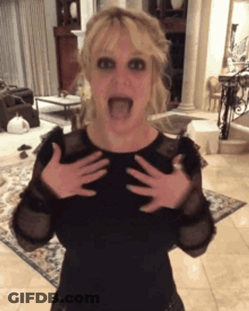 Britney Spears Explaining Pretends To Be Shocked GIF