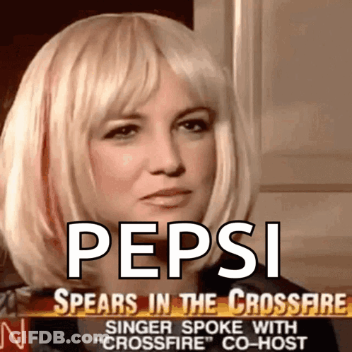 Britney Spears Is Featured On A News Channel Talking About Pepsi And Crossfire GIF