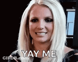 Britney Spears Is Smiling And Says Yay Me . GIF
