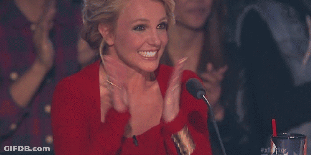 Britney Spears Proudly Congratulates Participant GIF