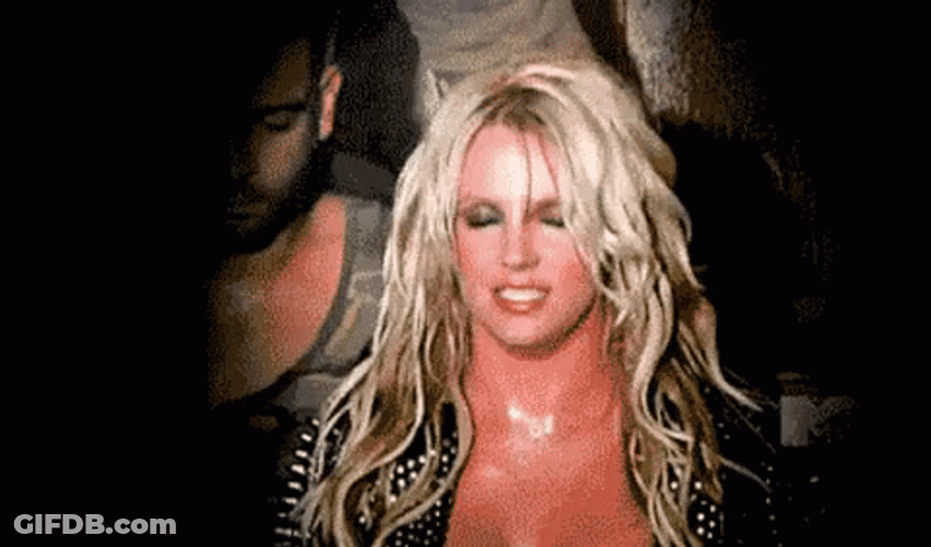 Britney Spears Sweaty Performance On Stage GIF