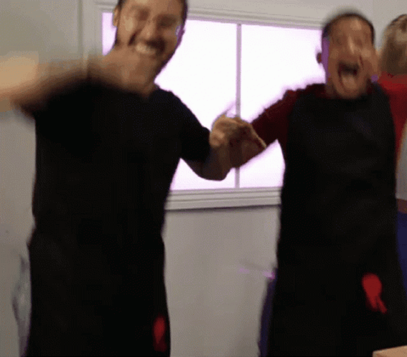 Bro Hug And Jumping Around GIF