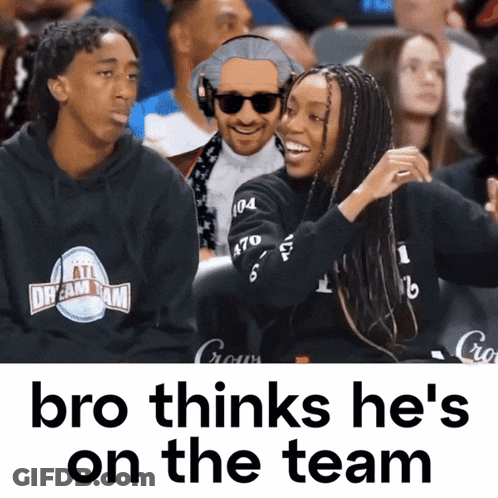 Bro Thinks He's On The Team With Group Of People GIF
