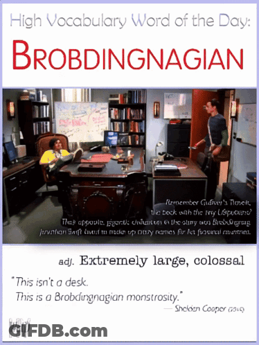 Brobdingnagian High Vocabulary Word Poster GIF