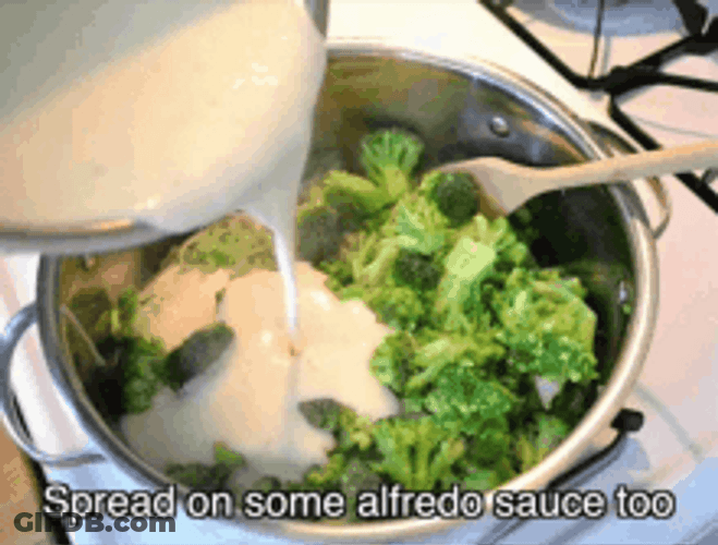 Broccoli Pasta Making GIF
