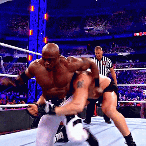 Brock Lesnar Suplex Bobby Lashley GIF