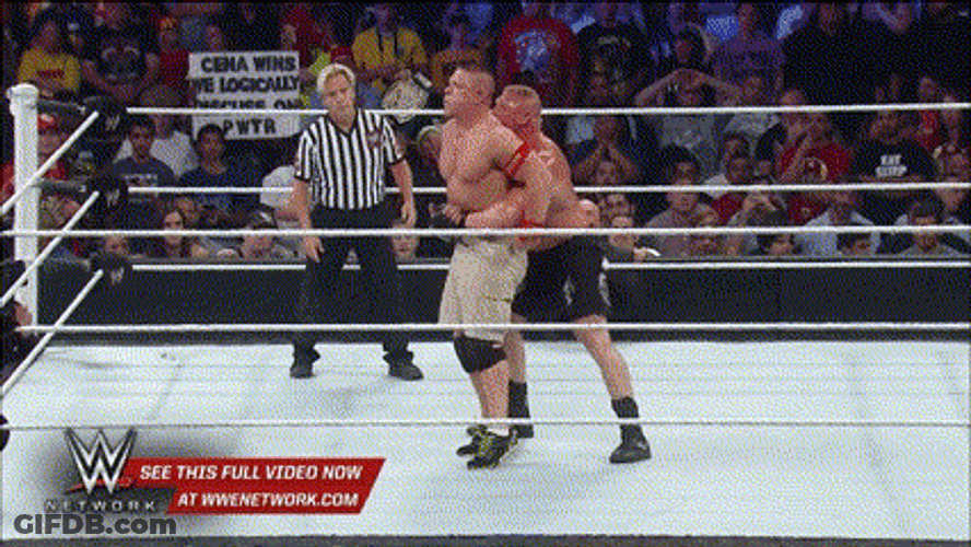 Brock Lesnar Suplex John Cena GIF