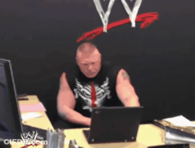 Brock Lesnar Throw Computer GIF