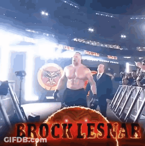 Brock Lesnar Walking Through Ring GIF