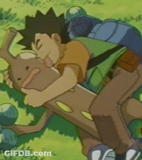 Brock Licking Sudowoodo GIF
