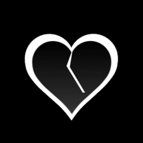 Broken Black Heart Animation GIF