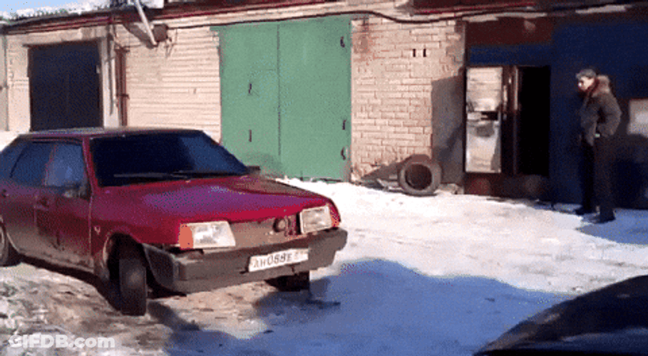 Broken Bumper Of Car After Got Kick By Man GIF