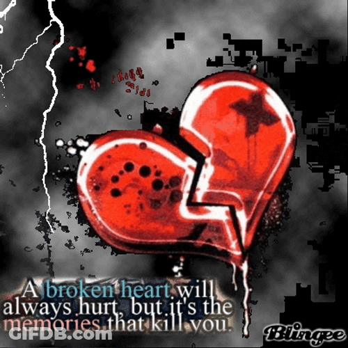 Broken Heart Animated With Lightning GIF