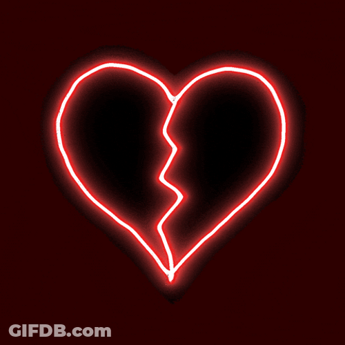 Broken Heart Neon Pink Sign GIF