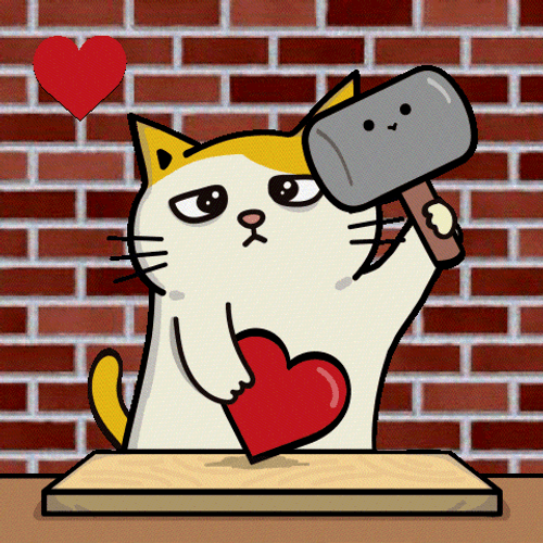Broken Heart Of Cat Smashed GIF