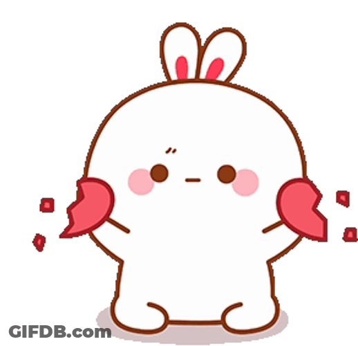 Broken Heart Of Cute Bunny Tear Apart GIF