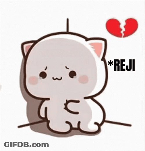 Broken Heart Peach Cat GIF