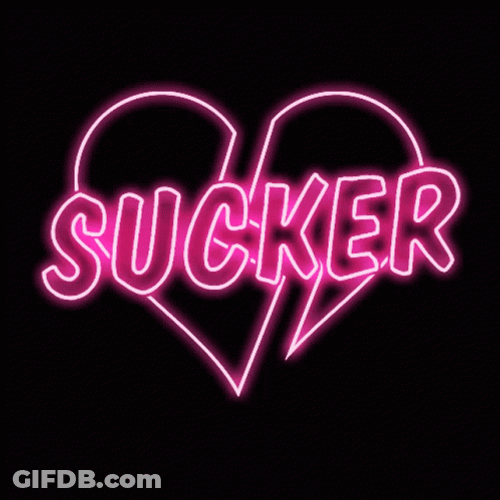 Broken Heart Pink Neon Sucker GIF