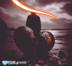 Broken Heart With Name Bella GIF