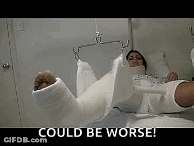 Broken Legs Of Woman Could Be Worse GIF