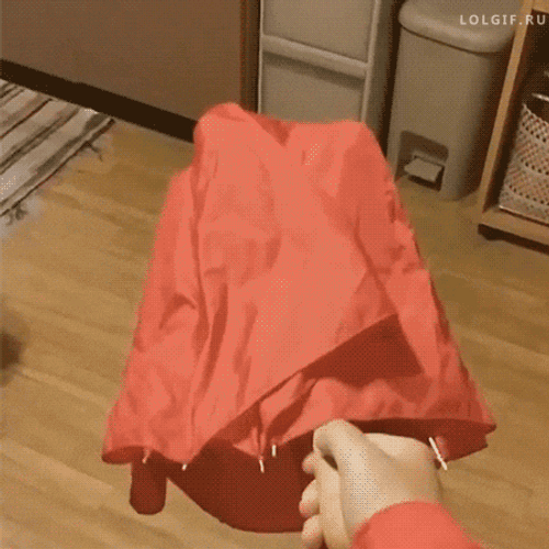 Broken Red Automatic Umbrella GIF
