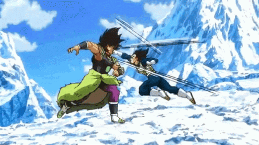 Broly Fights Vegeta GIF