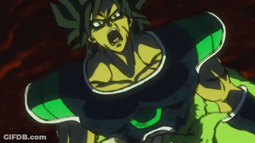 Broly Screaming Transformation GIF