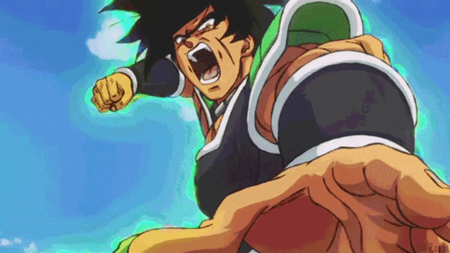 Broly Throws Punch GIF