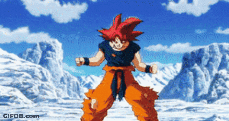 Broly Vs Goku Charging GIF