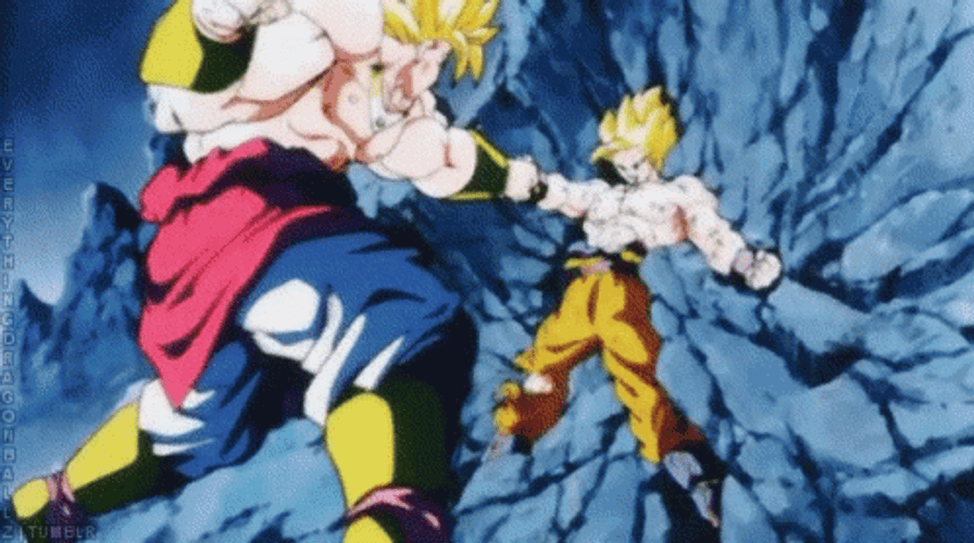 Broly Vs Goku Exploding GIF