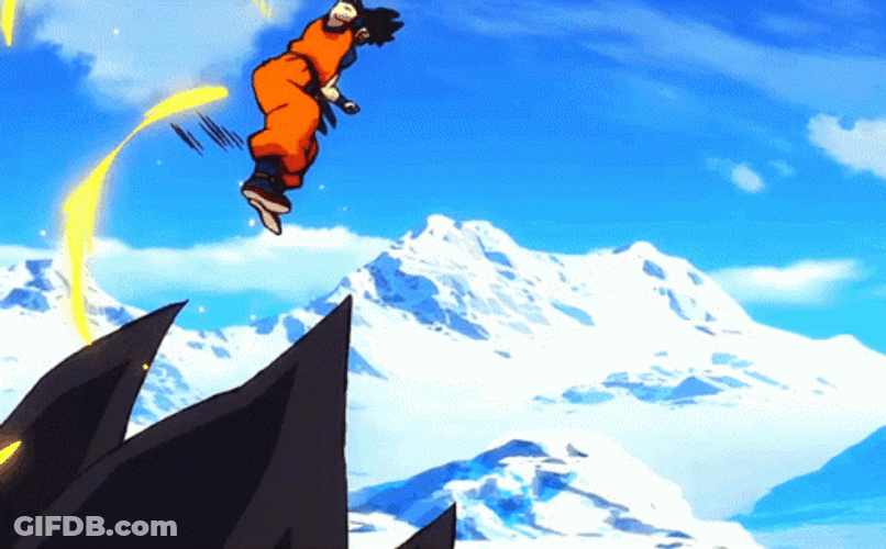 Broly Vs Goku Fighting Mid Air GIF