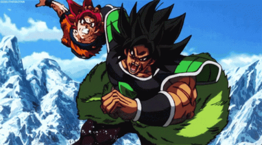 Broly Vs Goku Head On Ice GIF