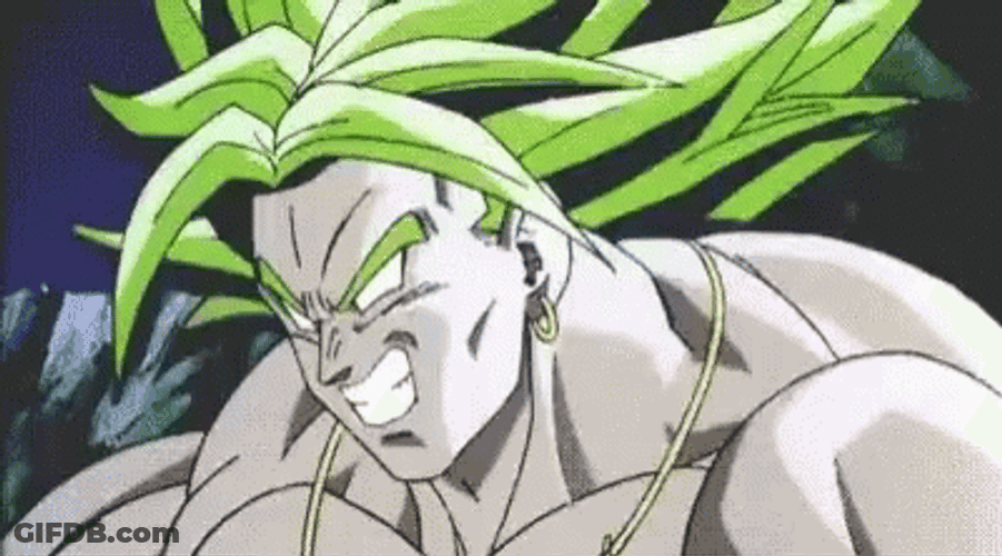 Broly Vs Goku Kick To Mountain GIF