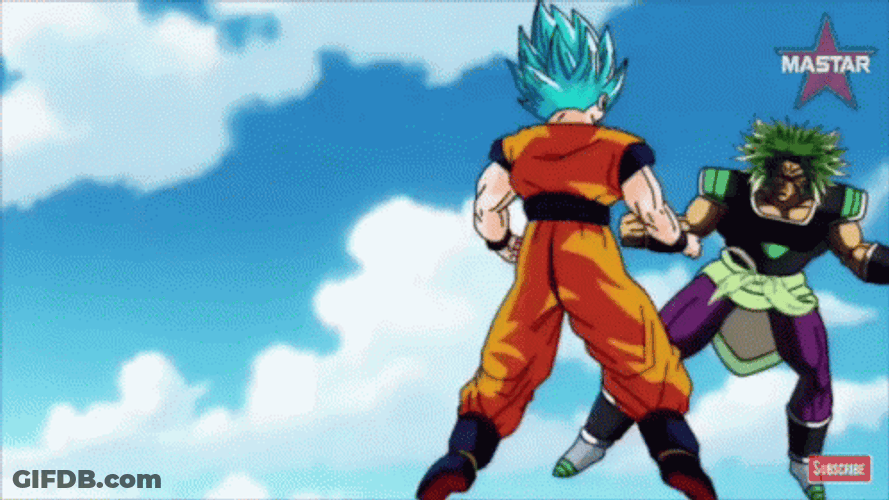 Broly Vs Goku Punching Face GIF