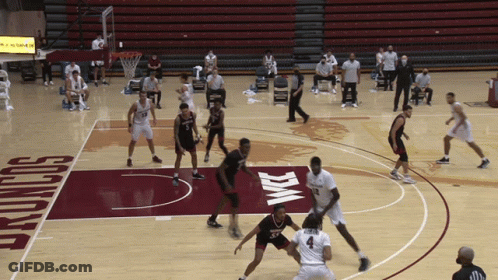 Broncos Basketball Game On Court GIF