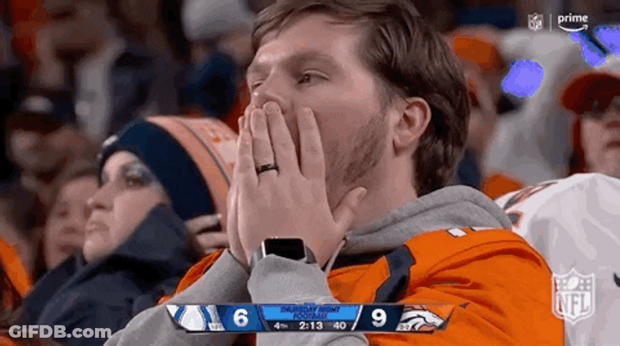 Broncos Fan Taking It Seriously GIF