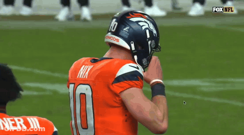 Broncos Football Player Number 10 Wearing Helmet GIF