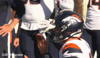 Broncos Football Player With Number 1 Helmet GIF