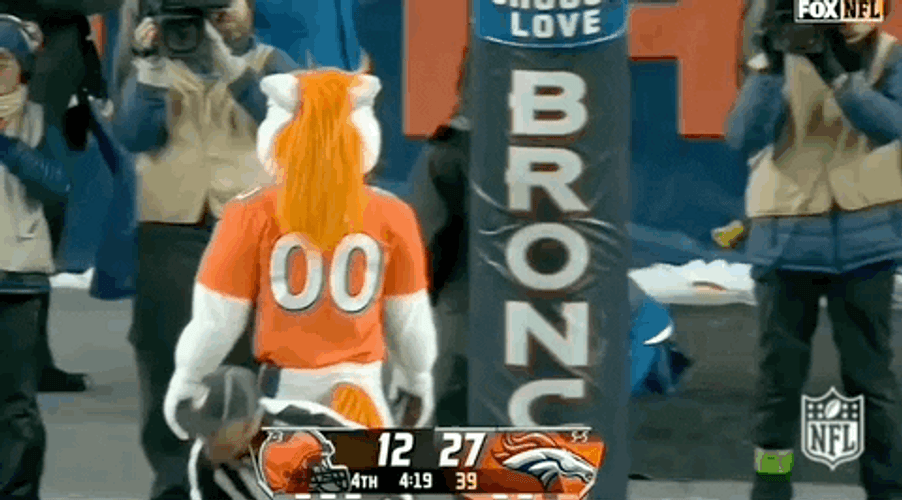 Broncos Mascot Grooving Dance GIF