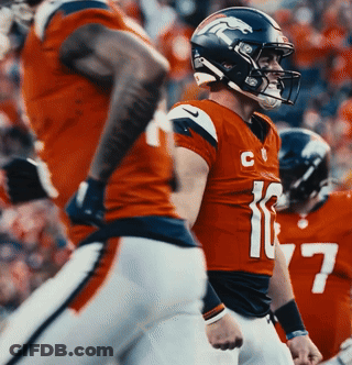 Broncos Mascot Holding Baseball Bat GIF