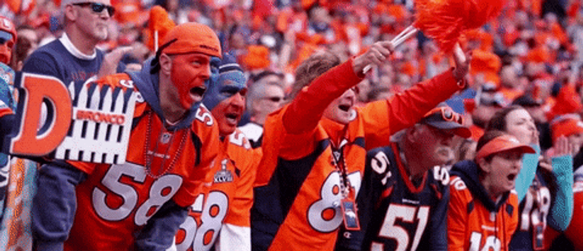 Broncos Orange Face Intense Game Spirit GIF