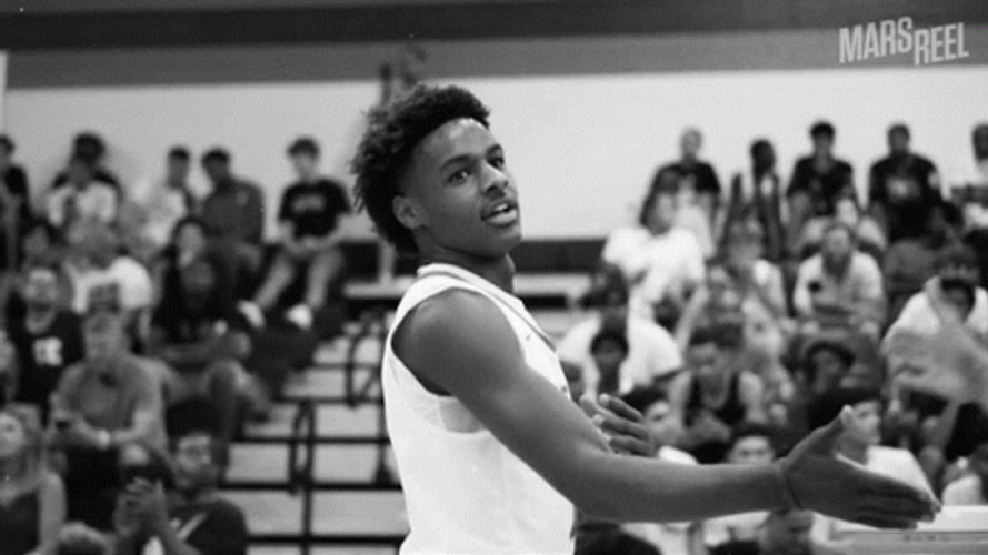 Bronny James Black And White Handshake GIF