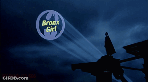 Bronx Girl Sign Projected From Sky GIF