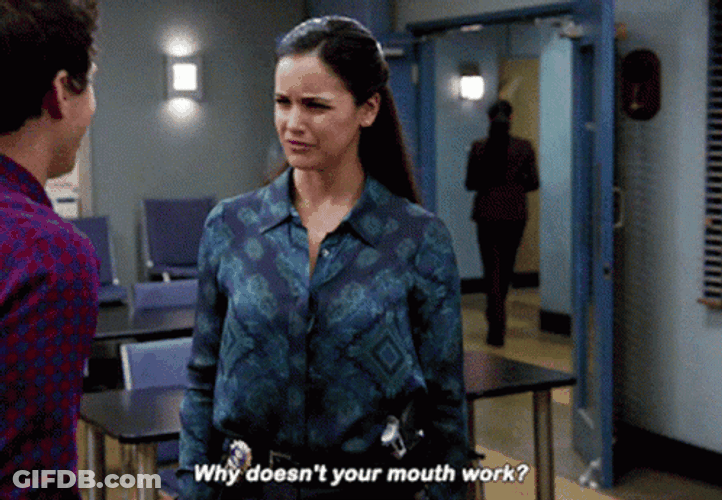 Brooklyn 99 Amy Santiago Asking GIF