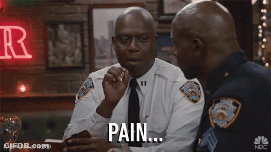 Brooklyn 99 Captain Ray Emphasizes Pain GIF